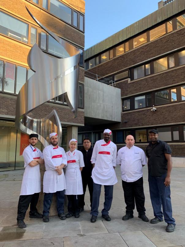 Sodexo's catering team outside City, University of London's Northampton Square campus Sodexo secures two university catering contracts