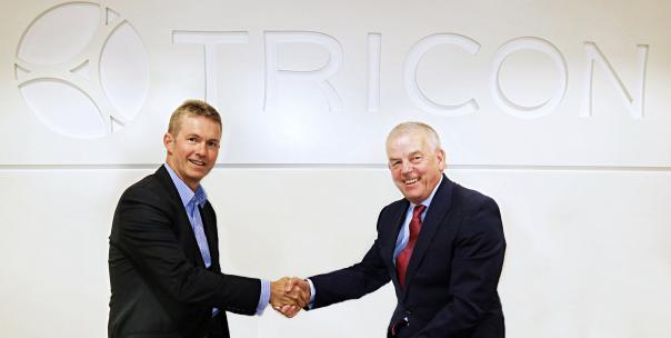 Tricon managing director Mike Coldicott (left) with Garry Nokes of GWP Tricon acquires Grantham Winch Partnership (GWP)