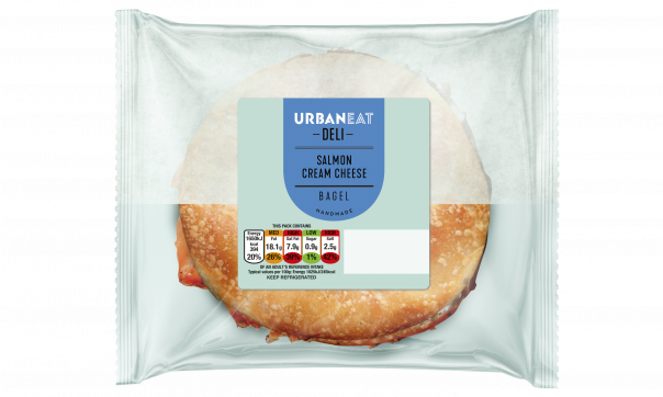 Smoked salmon & cream cheese bagel, part of the new Deli range URBAN eat unveils ‘fresh look’ in biggest ever launch