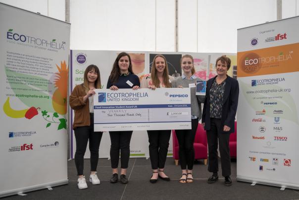 The Venergy team won the gold prize at Ecotrophelia UK Vegan energy sweets Venergy Reading University food innovation