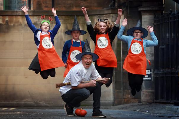 Winning pupils with chef Paul Wedgwood